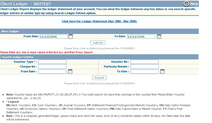 View your Client Ledger for current or previous financial year.