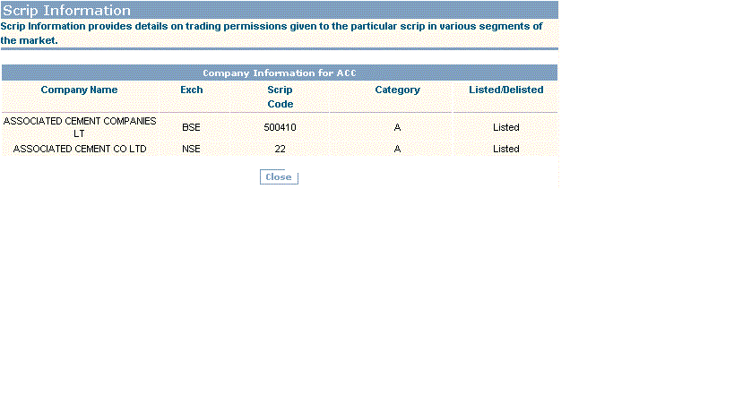 View your scrip information.